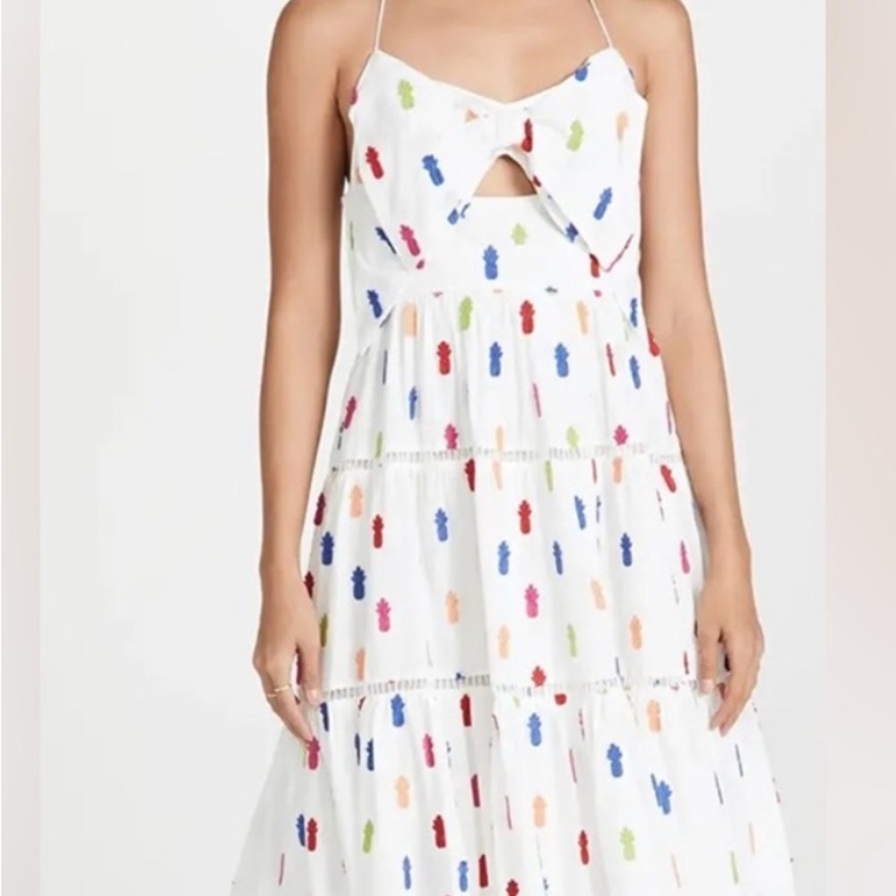 FARM Rio White Multicolor Pineapple Dress